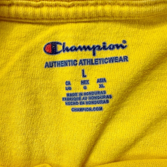 Champion Michigan Wolverines T-Shirt Mens Large Yellow NCAA Graphic Tee - Picture 2 of 6